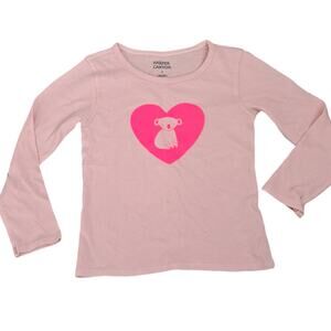 NWT Harper Canyon Girls Long Sleeve Pink  Koala Heart  Top Size 4